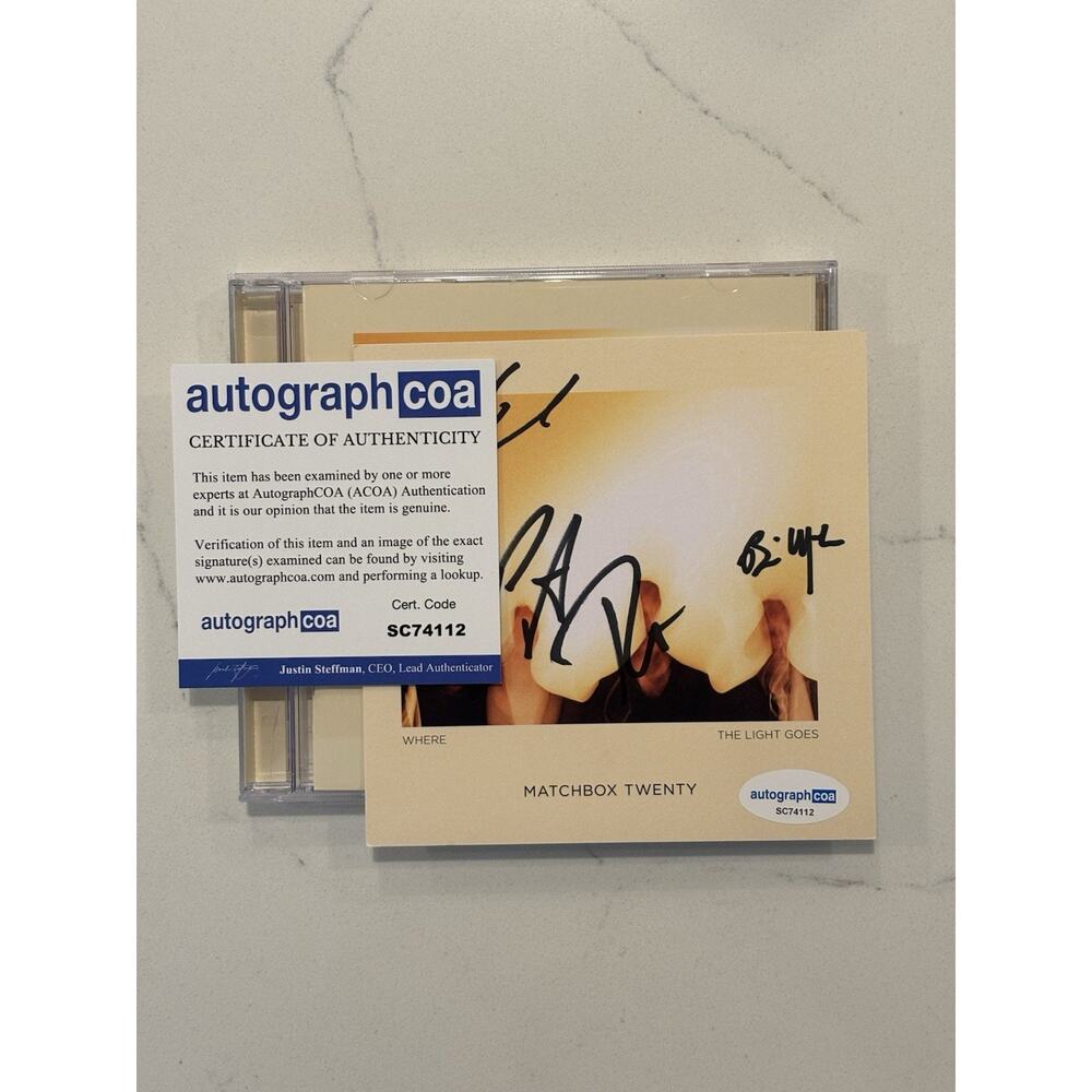 MATCHBOX 20 (Twenty) Where The Light Goes Signed CD Autograph ACOA Certified 8